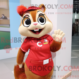 Red Chipmunk mascot costume...