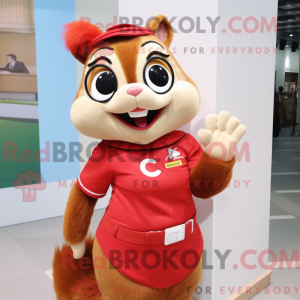 Red Chipmunk maskot kostume...