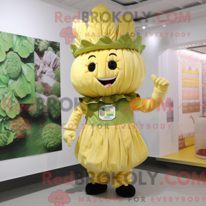 Gold Cabbage mascot costume...