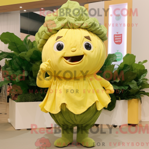 Gold Cabbage mascot costume...