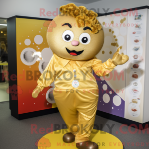 Gold Juggle maskot kostume...