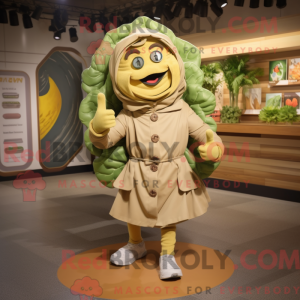 Tan Cabbage mascot costume...