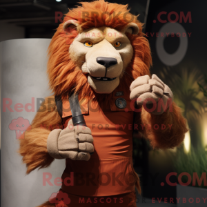 Rust Lion mascotte kostuum...