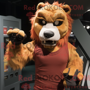Rust Lion maskot kostume...