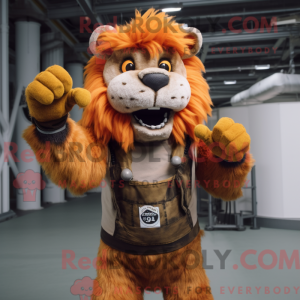 Rust Lion maskot kostume...