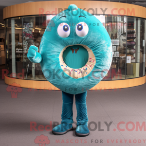 Postava maskota Teal Donut...