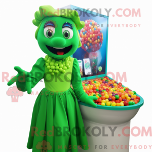 Green Candy mascot costume...