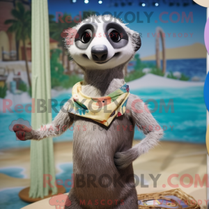 Sølv Meerkat maskot kostume...