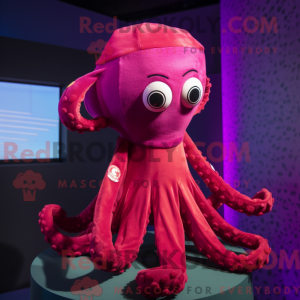 Magenta Octopus mascot...