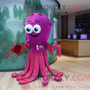 Magenta Octopus maskot...