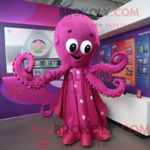 Magenta Octopus mascot...