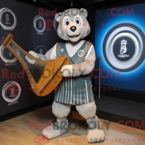 Silver Celtic Harp mascot...