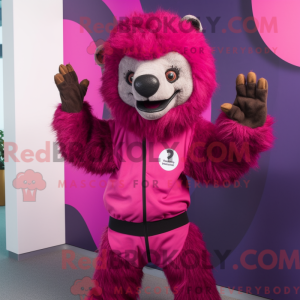 Magenta Sloth Bear mascot...