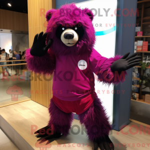 Magenta Sloth Bear mascot...