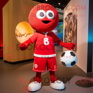 Red Soccer Ball mascot...