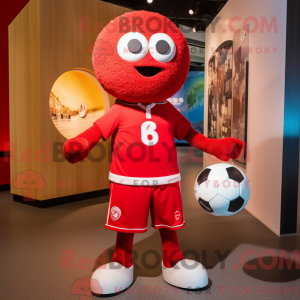 Red Soccer Ball maskot...