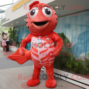 Red Salmon mascot costume...