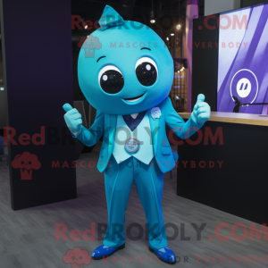 Cyan Ray Maskottchen Kostüm...