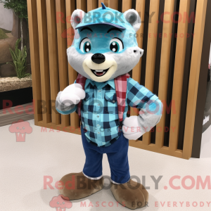 Sky Blue Marten mascot...