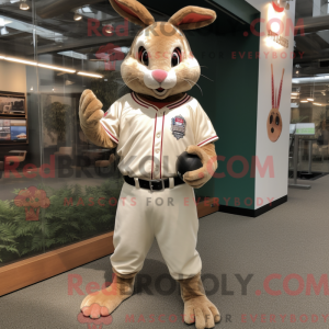 Beige Wild Rabbit mascot...