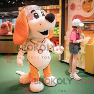 Peach Dog maskot kostume...