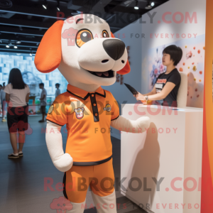 Peach Dog mascot costume...