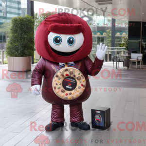 Maroon Donut maskot kostume...