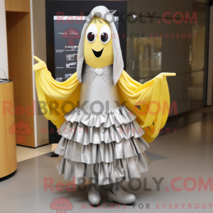 Silver Baa mascot costume...