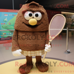 Brown Tennis Racket mascot...