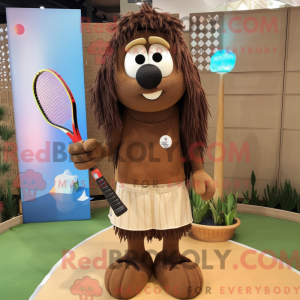 Brown Tennis Racket mascot...