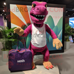 Magenta T Rex maskot...