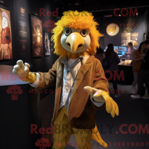 Gold Harpy mascot costume...