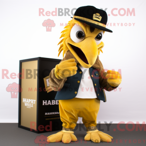 Gold Harpy mascot costume...