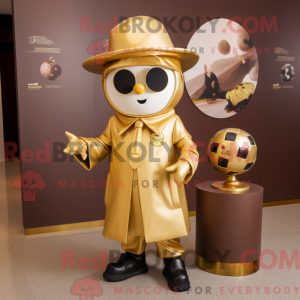 Gold Soccer Ball mascot...