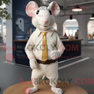 Cream Rat maskotdraktfigur...