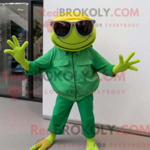 Groene krab mascottekostuum...
