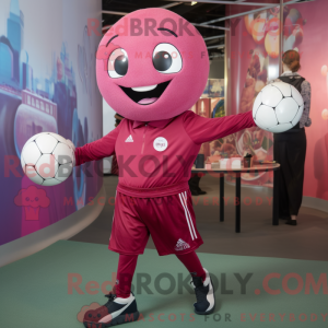 Magenta Soccer Ball mascot...