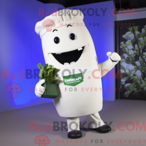 White Celery mascot costume...