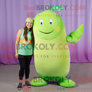 Lime Green Narwhal mascot...