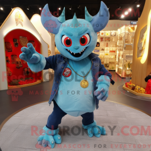 Cyan Demon Maskottchen...