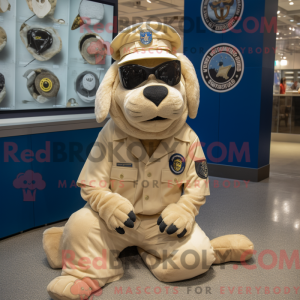 Beige Navy Seal mascot...