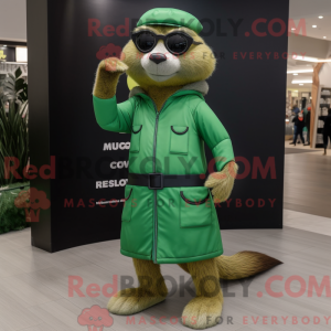 Grøn Mongoose maskot...