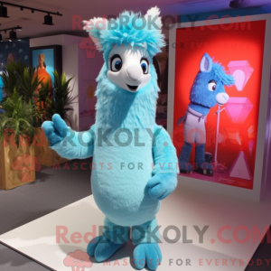Sky Blue Llama mascot...