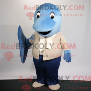 Tan Blue Whale maskot...