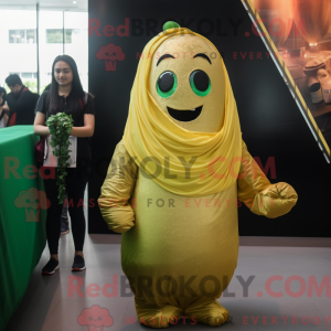 Gold Agurk Maskot Drakt...