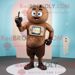 Brun telefonmaskotkostyme...