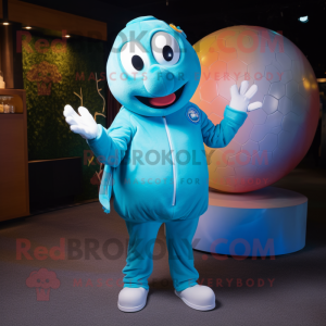 Cyan golfbold maskot...