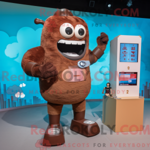Brun telefonmaskotkostyme...
