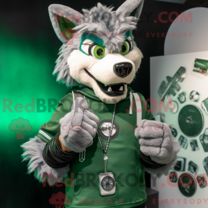 Green Say Wolf mascot...