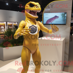 Gold Allosaurus maskot...
